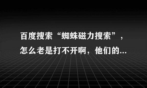 百度搜索“蜘蛛磁力搜索”，怎么老是打不开啊，他们的地址是多少
