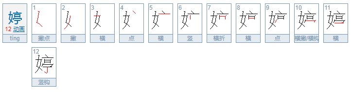 用“婷”字能组哪些词语？
