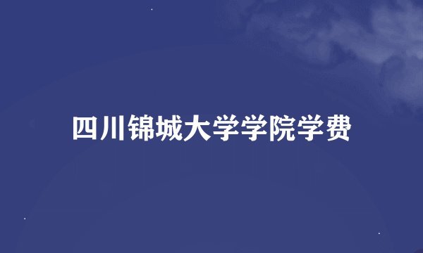 四川锦城大学学院学费
