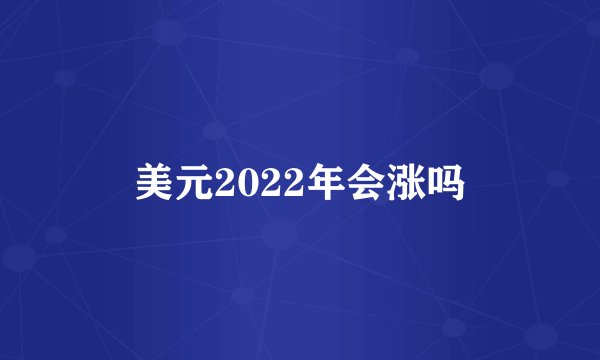 美元2022年会涨吗