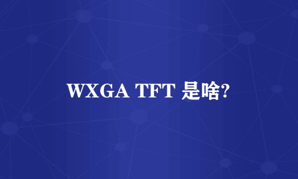 WXGA TFT 是啥?