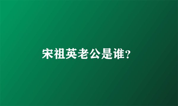 宋祖英老公是谁？