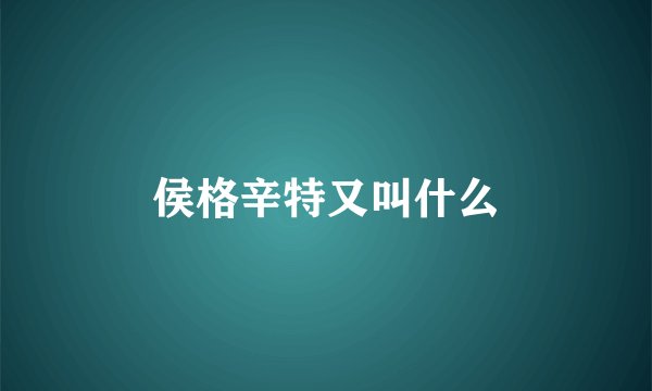 侯格辛特又叫什么