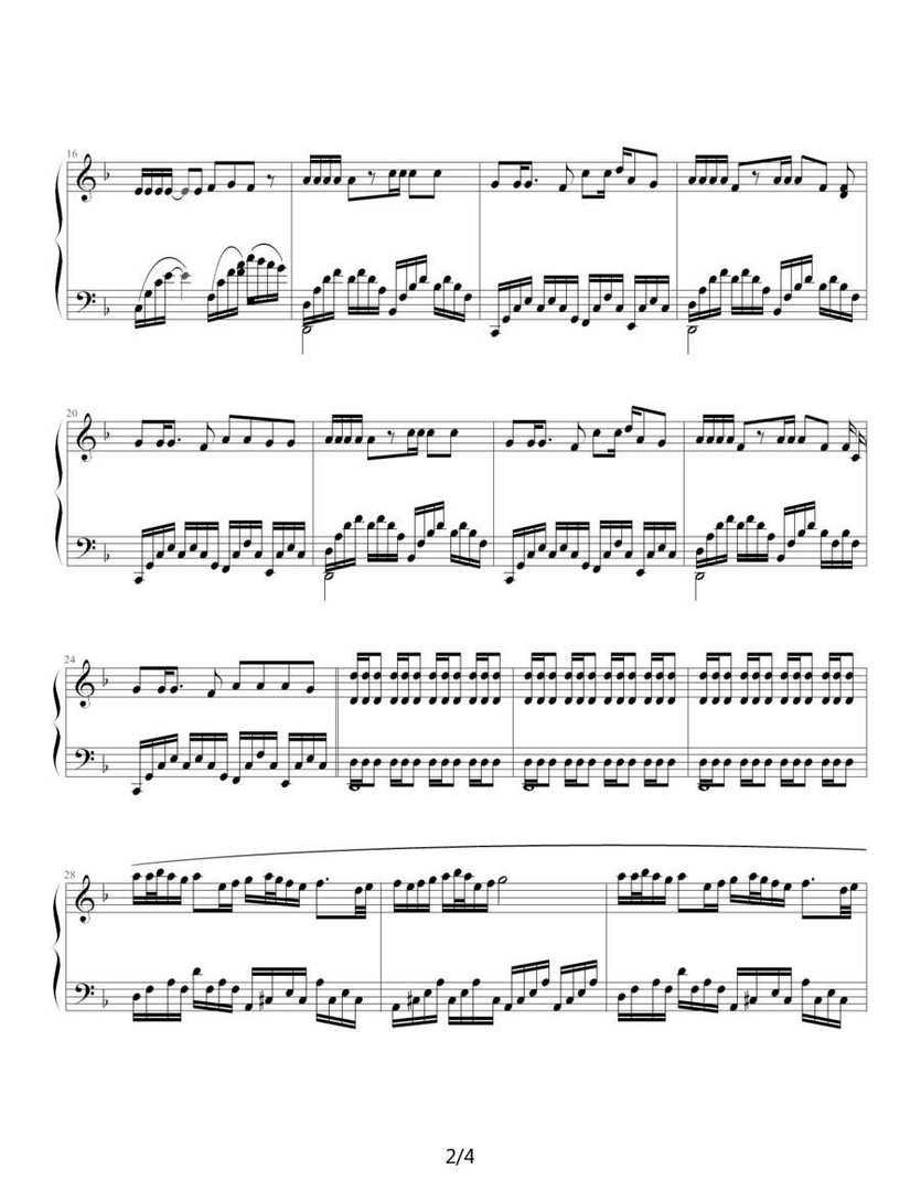 欧若拉钢琴谱简谱