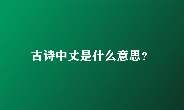 古诗中丈是什么意思？