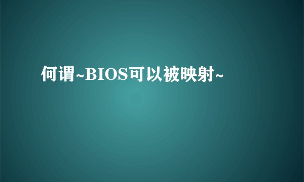 何谓~BIOS可以被映射~