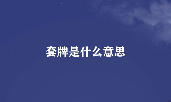套牌是什么意思