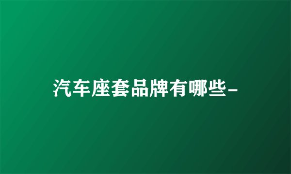 汽车座套品牌有哪些-