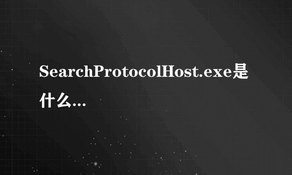 SearchProtocolHost.exe是什么进程啊？