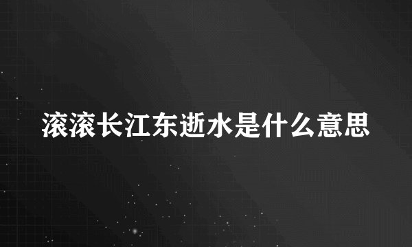 滚滚长江东逝水是什么意思