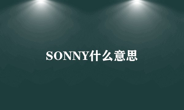 SONNY什么意思