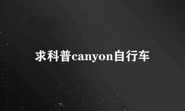求科普canyon自行车