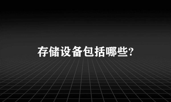 存储设备包括哪些?