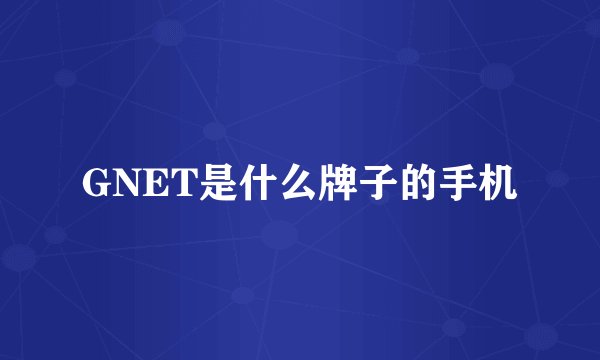 GNET是什么牌子的手机