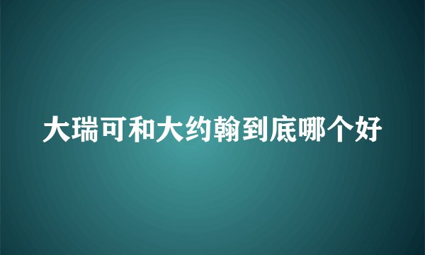 大瑞可和大约翰到底哪个好