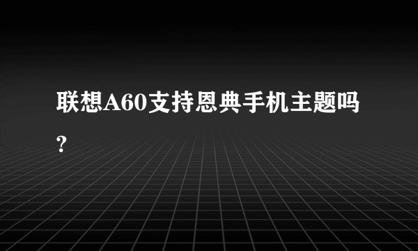 联想A60支持恩典手机主题吗?