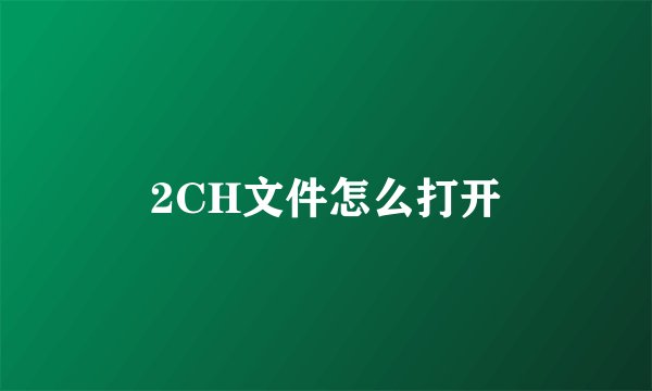 2CH文件怎么打开