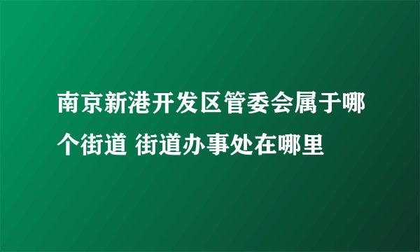 南京新港开发区管委会属于哪个街道 街道办事处在哪里