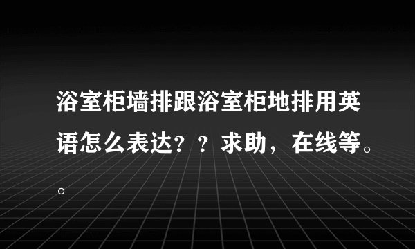 浴室柜墙排跟浴室柜地排用英语怎么表达？？求助，在线等。。