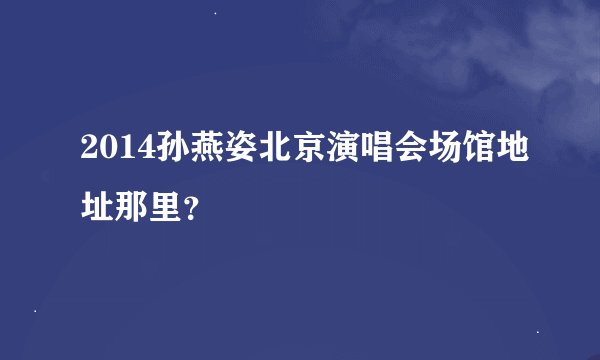 2014孙燕姿北京演唱会场馆地址那里？