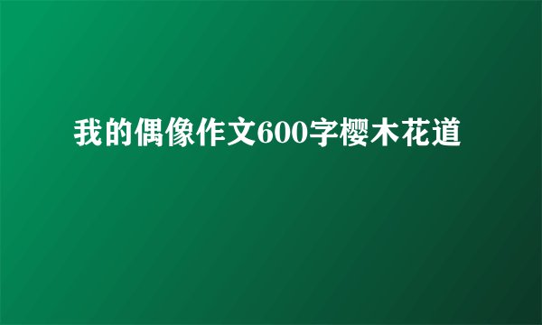 我的偶像作文600字樱木花道