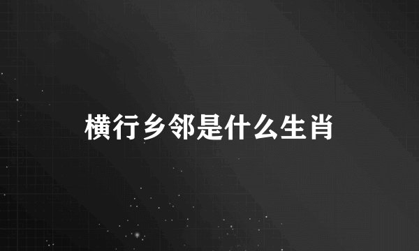 横行乡邻是什么生肖