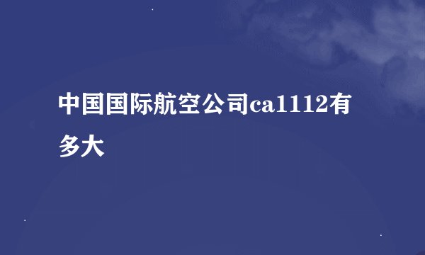 中国国际航空公司ca1112有多大