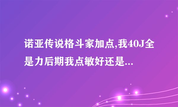 诺亚传说格斗家加点,我40J全是力后期我点敏好还是体好呢？？
