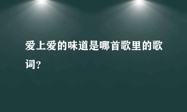 爱上爱的味道是哪首歌里的歌词？