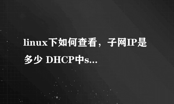 linux下如何查看，子网IP是多少 DHCP中start是多少 end是多少 NAT设置中网关为