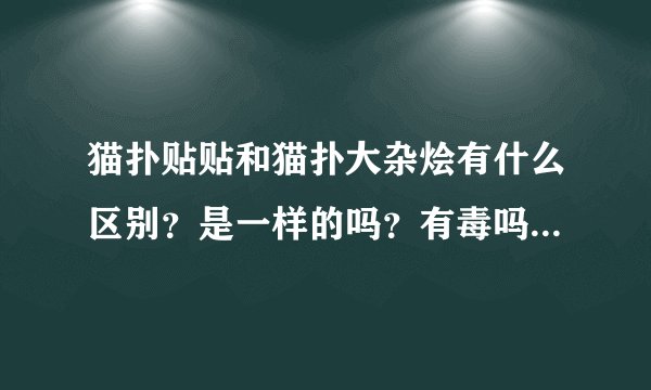 猫扑贴贴和猫扑大杂烩有什么区别？是一样的吗？有毒吗？都是猫扑做的吗？
