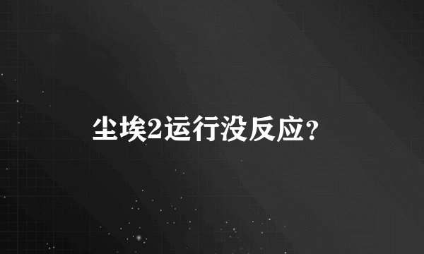 尘埃2运行没反应？
