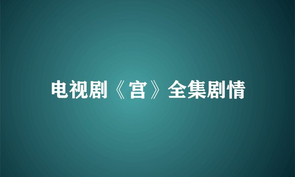电视剧《宫》全集剧情