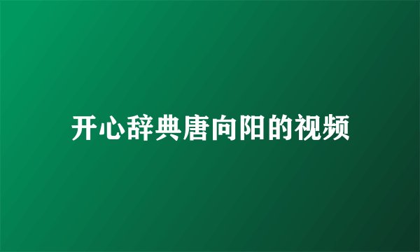 开心辞典唐向阳的视频