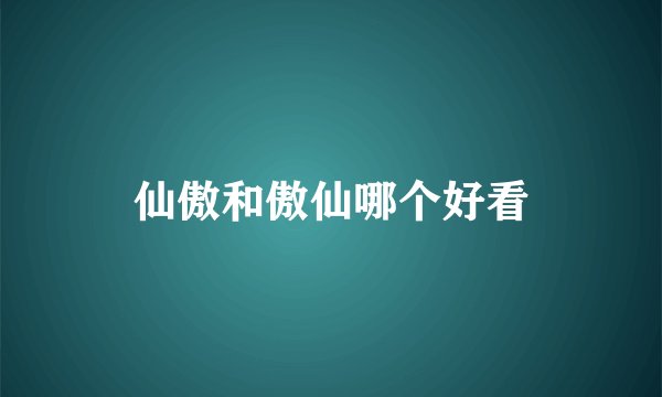 仙傲和傲仙哪个好看