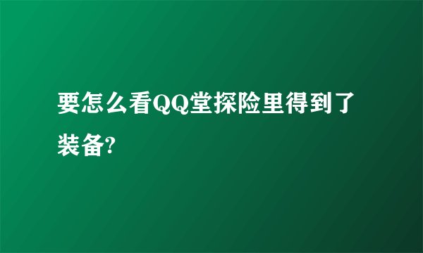 要怎么看QQ堂探险里得到了装备?