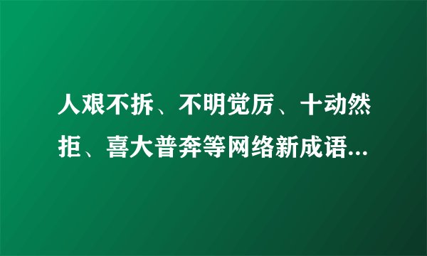 人艰不拆、不明觉厉、十动然拒、喜大普奔等网络新成语是什么意思
