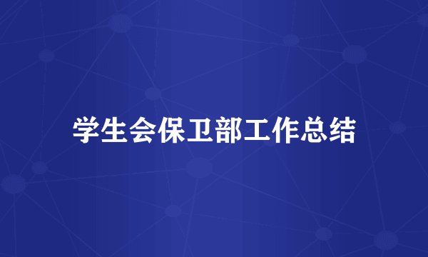 学生会保卫部工作总结