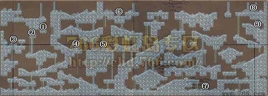 求彩虹岛的水晶矿场地图，表明各种矿石在哪挖！