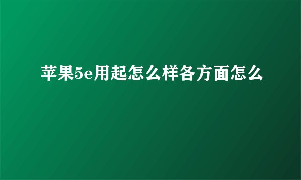 苹果5e用起怎么样各方面怎么